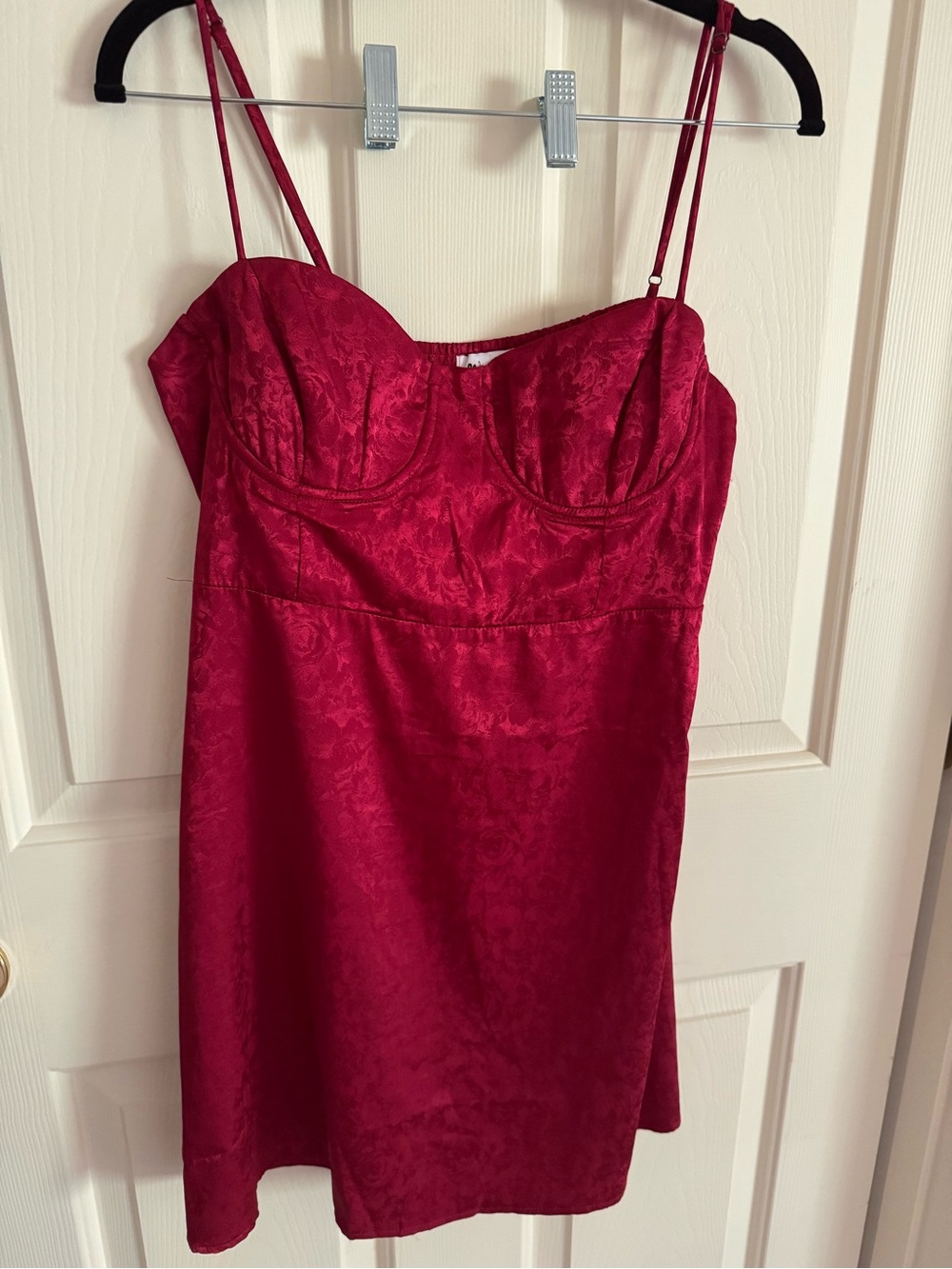 🌹 Princess Polly Red Rose Bustier Silk Slip Dress 🌹 - Picture 7 of 14